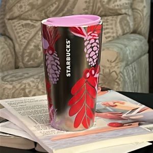 Starbucks Holiday 2021 12oz / 355ml Ceramic Travel Tumbler Pinecones and Leaves